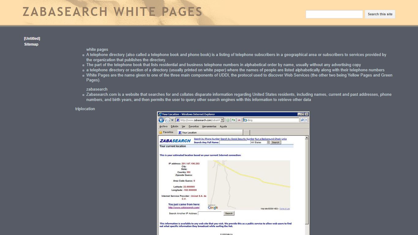 ZABASEARCH WHITE PAGES - sites.google.com