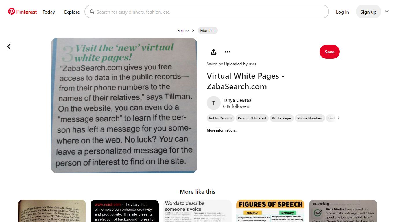 Virtual White Pages - ZabaSearch.com | White pages, Public records ...